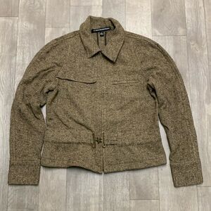 Womens Company Ellen Tracy Wool Blend‎ Tweed Full Zip Blazer Jacket